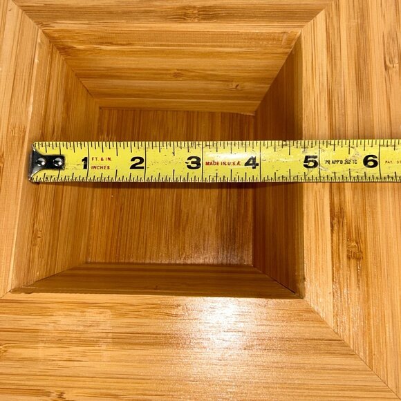 Teleflora Square Bamboo Serving Dish Collection 9" x 9" Vase Ikebana Ecofriendly - Picture 6 of 9